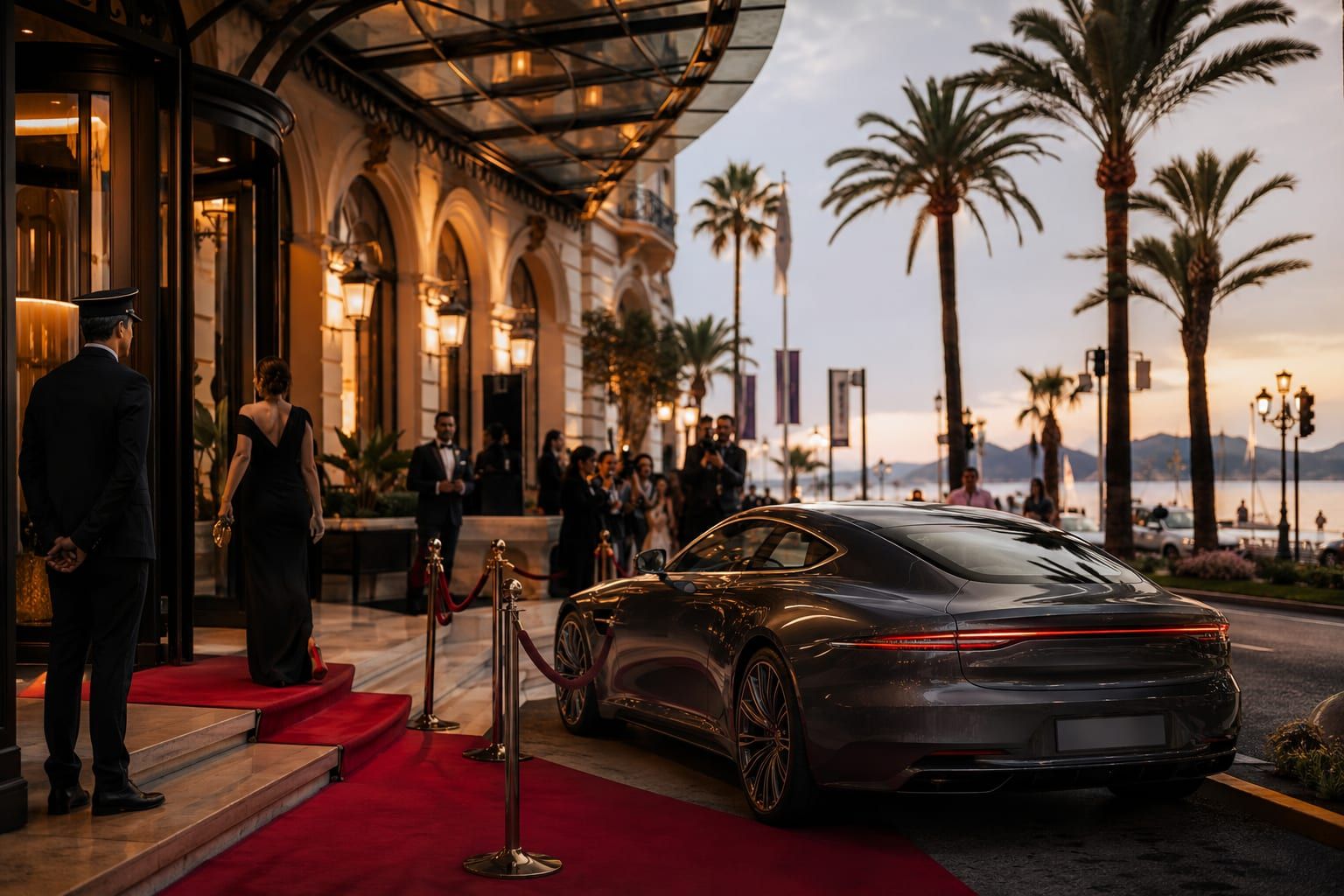 A car met at Cannes-Mandelieu during the film festival, staged for the short run onto the Croisette.