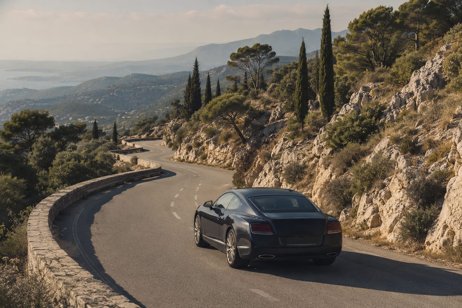 An editorial view along the Cannes and the Route Napoléon driving route.