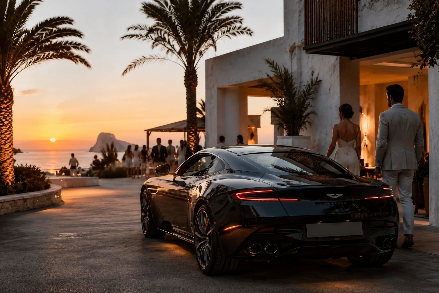 A car met at Ibiza Airport for the summer season, staged for the drive across the island to a private villa.