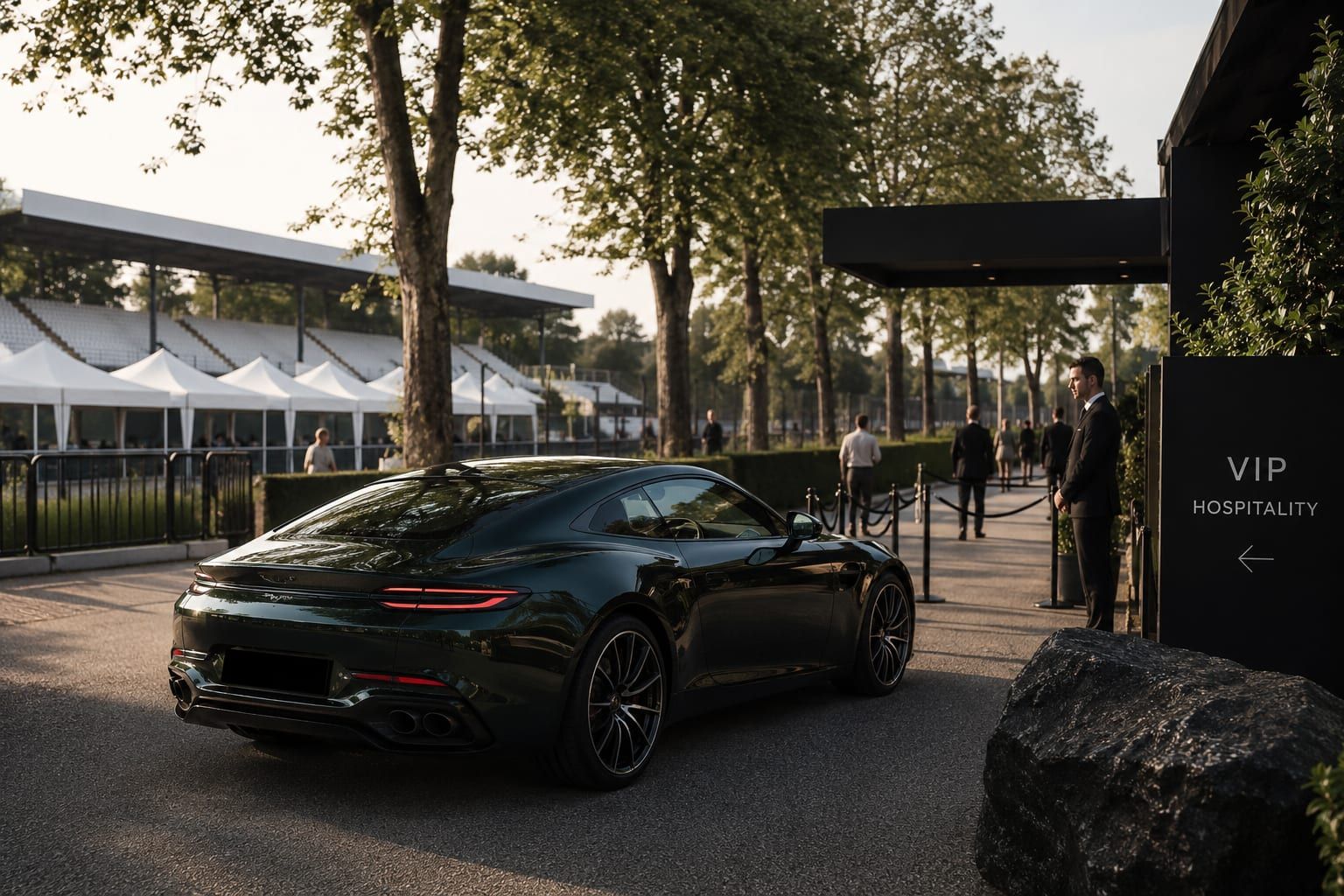A car met at Milan Linate for the Italian Grand Prix weekend, staged for the short run north to Monza.