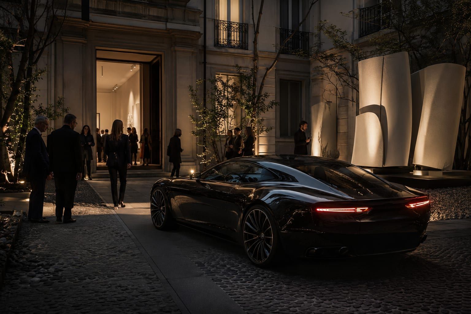 A chauffeur-driven car met at Milan Linate during Design Week, staged for the run into the city's showroom districts.