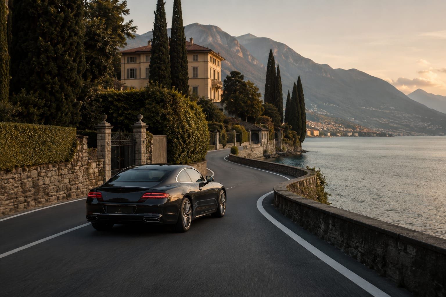 An editorial view along the Milan to Lake Como driving route.